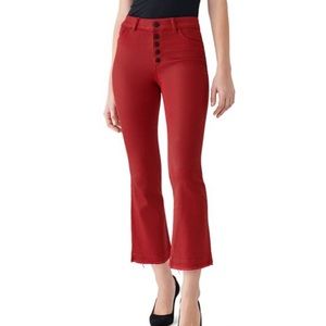 Dl1961 Bridget cropped red coated pants